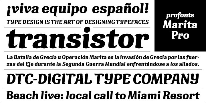 Marita Pro combines sternness with swing and, from this, develops its own, unique elegance. This makes Marita Pro quite versatile, also and especially for headline settings. Apart from numerous ligatures, the font also includes old style figures. Marita Pro is based on brush writing with drop-shaped serifs. The idea was to try to apply a given design criteria (also see Volker Schnebel’s Manuel Pro and Martin Pro fonts) to every single character. In other words, start with a character and develop all of the others from it. This is quite easy for some characters but extremely difficult for others. This process generates creativity and the characters move away from the initial constructed sketch. Together in a typeface, the individual characters are now all of a piece and character.